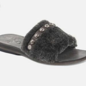Caleen Cordero Shearling Slides in Grey